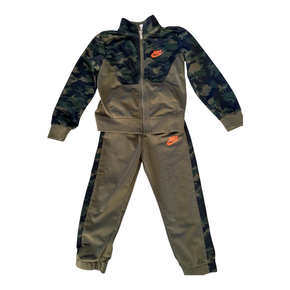 Nike Kids Camo Tracksuit - Green and Orange
